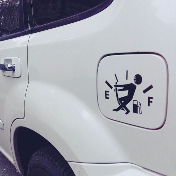 Pull Fuel Tank Pointer To Full Hellaflush Reflective Vinyl Car Sticker (Silver White) - Image 5