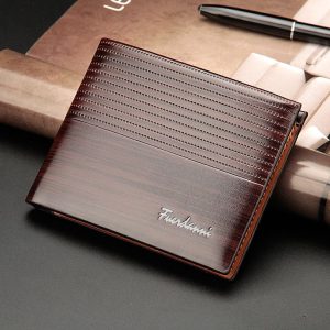 Baellerry KL017 Casual Short Embossed Wallet Horizontal Wallet For Men (Dark Brown)