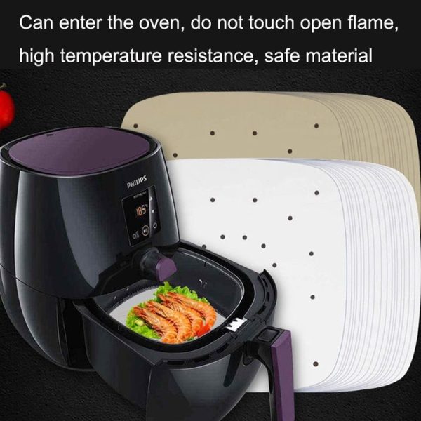 Air Fryer Special Paper Pad Grilled Meat Paper Oil Absorbed Paper, Color Random Delivery, Style: Square Without Hole (24cm) - Image 6