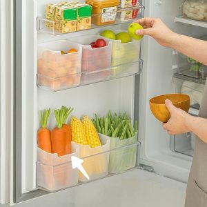 3 PCS Refrigerator Side Door Storage Box Food Classification Fresh-keeping Box (Matte Transparent)