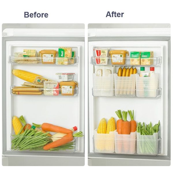 3 PCS Refrigerator Side Door Storage Box Food Classification Fresh-keeping Box (Matte Transparent) - Image 4