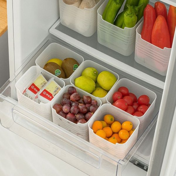 3 PCS Refrigerator Side Door Storage Box Food Classification Fresh-keeping Box (Matte Transparent) - Image 6
