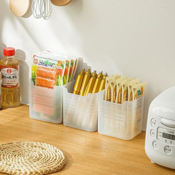 3 PCS Refrigerator Side Door Storage Box Food Classification Fresh-keeping Box (Matte Transparent) - Image 7