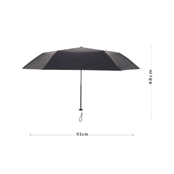PARACHASE Carbon Fiber Light Portable Small Clever Black Glue Sunscreen Anti-UV Sun Umbrella (Khaki) - Image 3