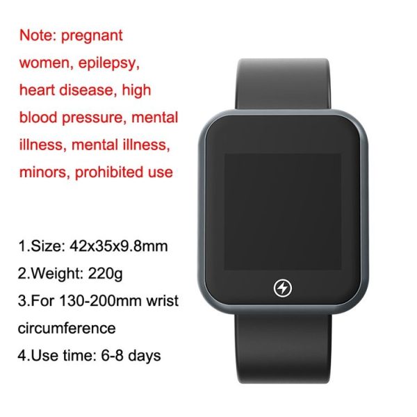 HZQW-101 Silent Alarm Shock Smart Wireless Watch Bed Rest Corrector (Black) - Image 2