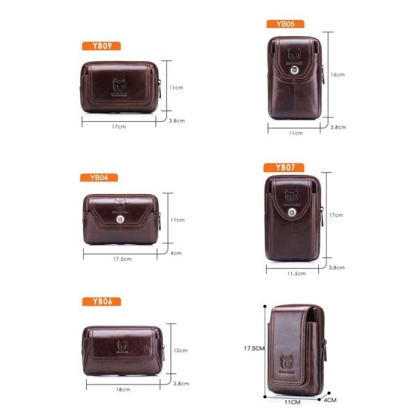 BULL CAPTAIN Leather Multifunctional Waist Bag For Men (Black-10) - Image 3