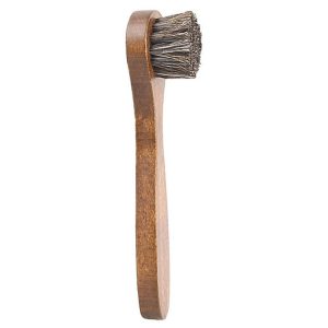 Long Handle Horse Mane Glow Surface Leather Shoes Cleaning Brush (Brown)