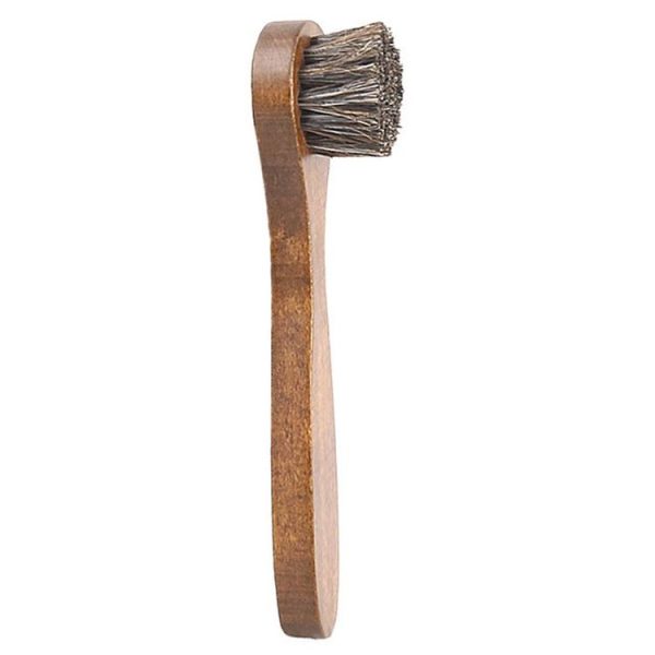 Long Handle Horse Mane Glow Surface Leather Shoes Cleaning Brush (Brown)