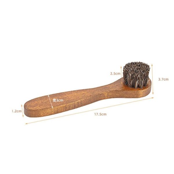 Long Handle Horse Mane Glow Surface Leather Shoes Cleaning Brush (Brown) - Image 3