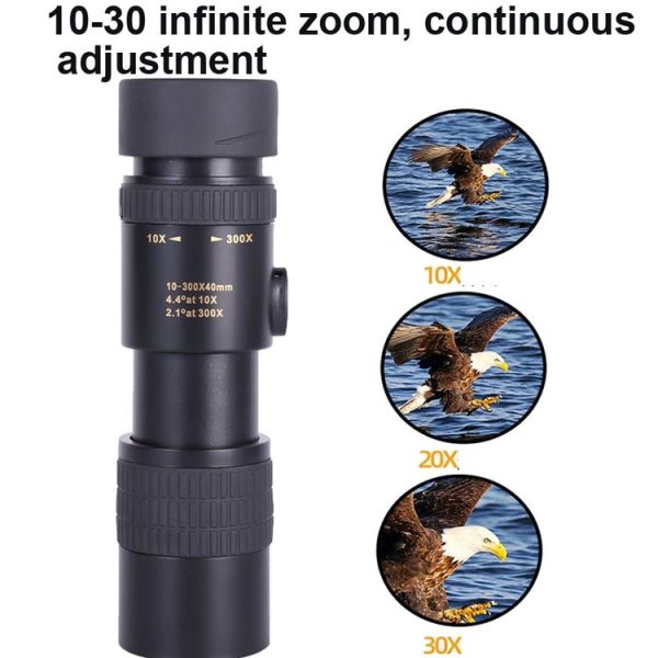 10-300x40 Monocular HD Telescope BAK4 Prism Telescope, Style: Standard - Image 3
