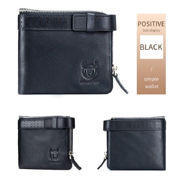 BULL CAPTAIN Anti-theft Brush Leather Wallet For Men (Black) - Image 2