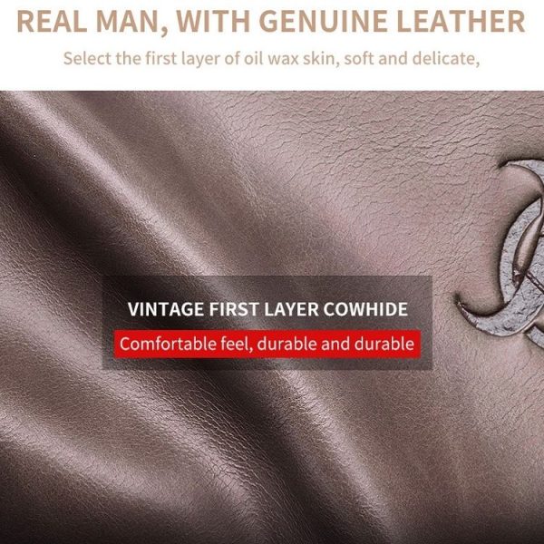 BULL CAPTAIN Anti-theft Brush Leather Wallet For Men (Black) - Image 4