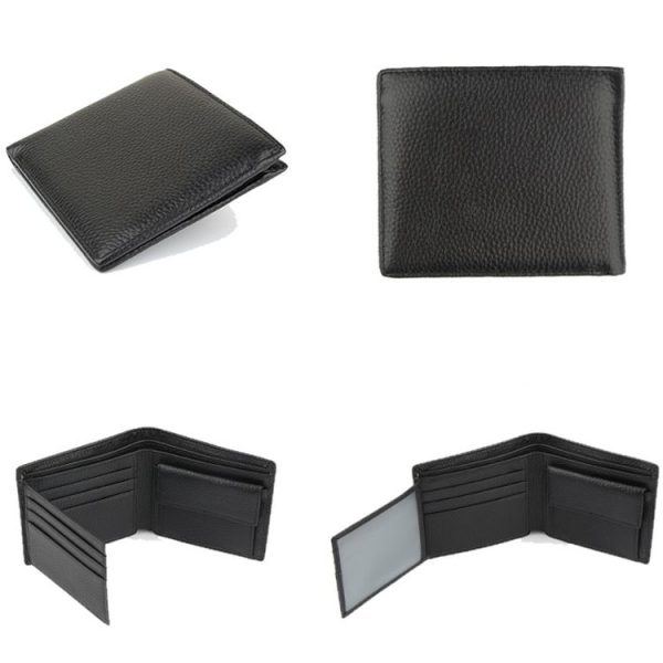 K-8018 RFID Anti-theft First Layer Cowhide Coin Purse Men Wallet - Image 2
