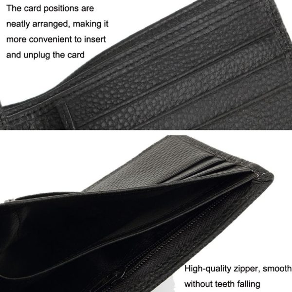 K-8018 RFID Anti-theft First Layer Cowhide Coin Purse Men Wallet - Image 5