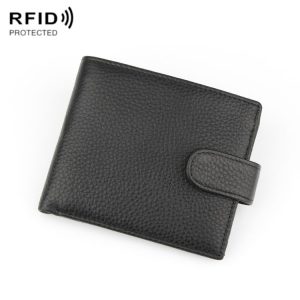 K-8006 Anti-Theft Brush RFID Men Wallet Short Strap Button Multi-Card Layer Men Wallet