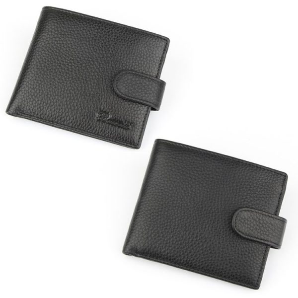 K-8006 Anti-Theft Brush RFID Men Wallet Short Strap Button Multi-Card Layer Men Wallet - Image 2