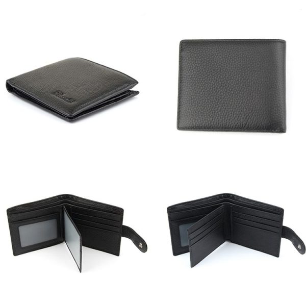 K-8006 Anti-Theft Brush RFID Men Wallet Short Strap Button Multi-Card Layer Men Wallet - Image 3