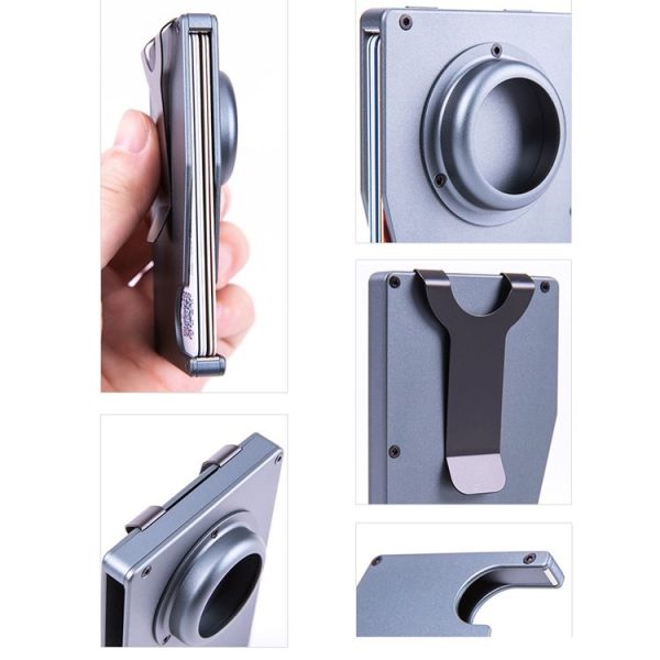 Tracker Card Holder Anti Loss RFID Wallet Card Holder for AirTag (Grey) - Image 4