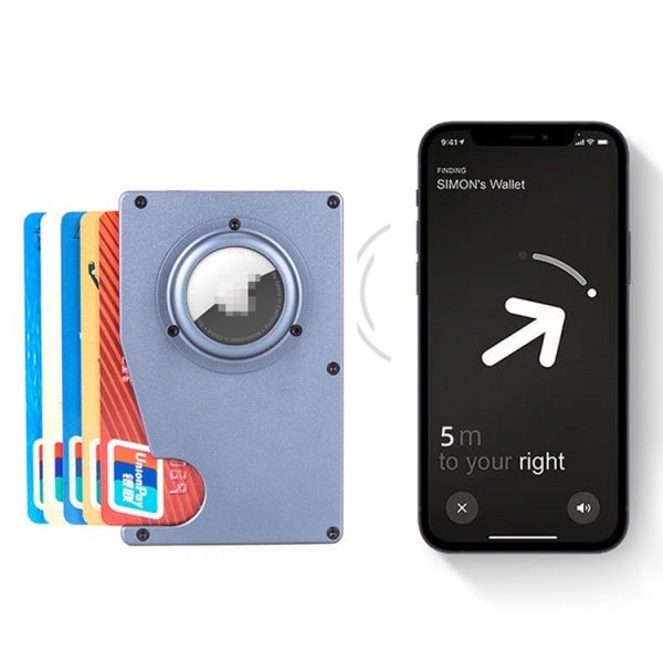 Tracker Card Holder Anti Loss RFID Wallet Card Holder for AirTag (Grey) - Image 5