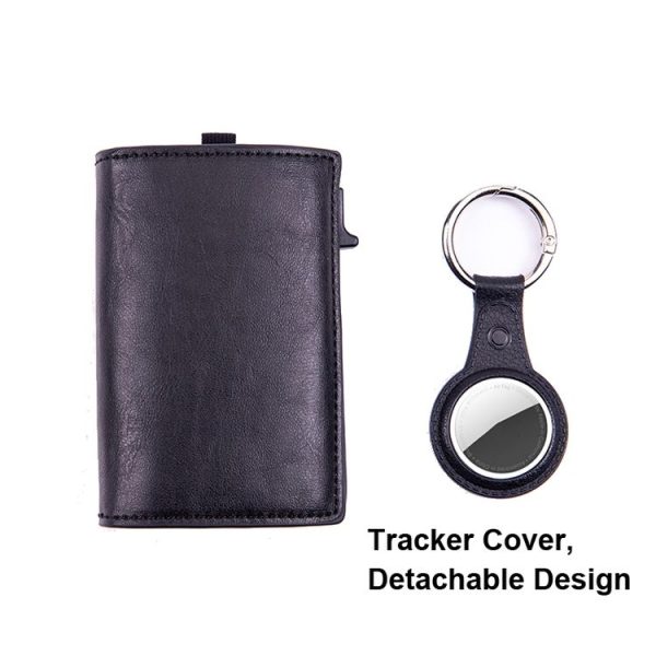 RFID Keychain Tracker Cover Locator Card Holder Wallet for AirTag (Carbon Fiber) - Image 4