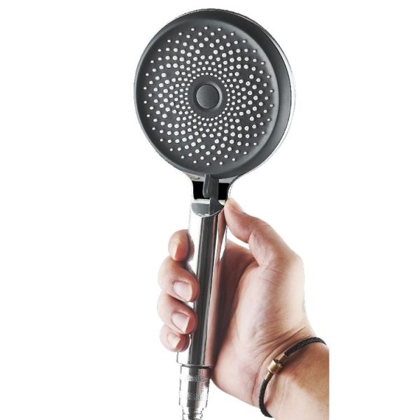 Home Handheld Silicone Supercharged Shower Nozzle, Style: Silver