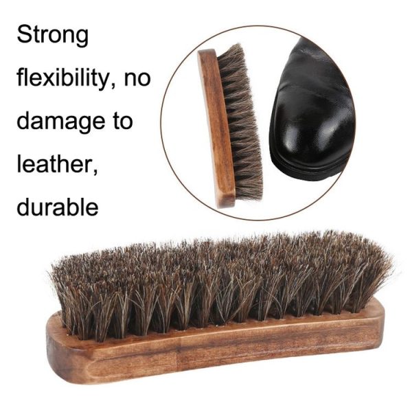 Horse Mane Shoes Brush Mahogany Brush Fur Shoes Cleaning And Dust Brush (Brown) - Image 6