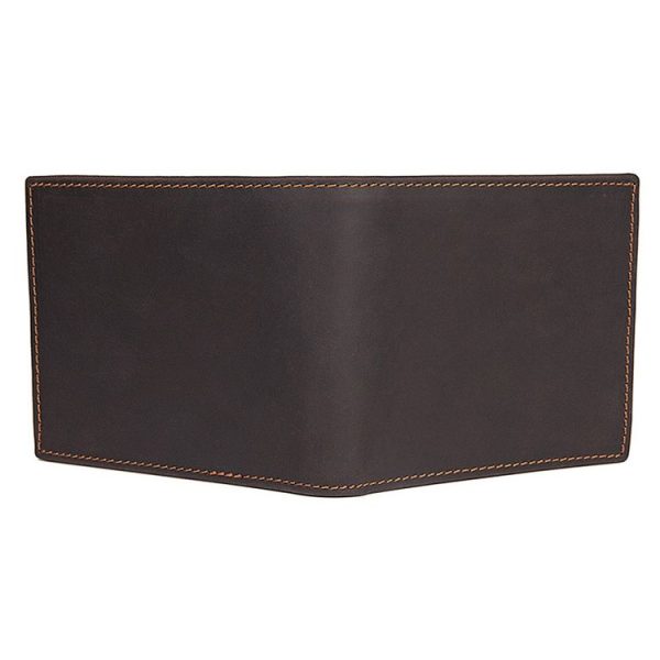 Vintage Crazy Horse Leather Wallet Short Wallet For Men (Brownish Yellow) - Image 3