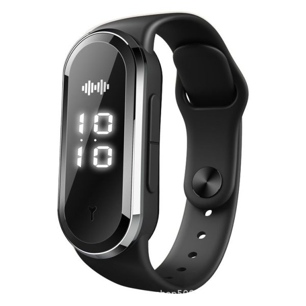 M21 Ultrasonic Mosquito Repellent Bracelet with Step Counter & Clock & Temperature Function (Black)