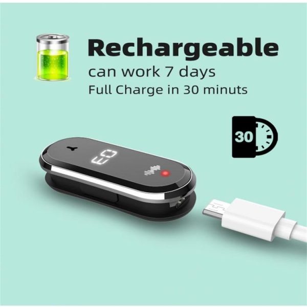 M21 Ultrasonic Mosquito Repellent Bracelet with Step Counter & Clock & Temperature Function (Black) - Image 6