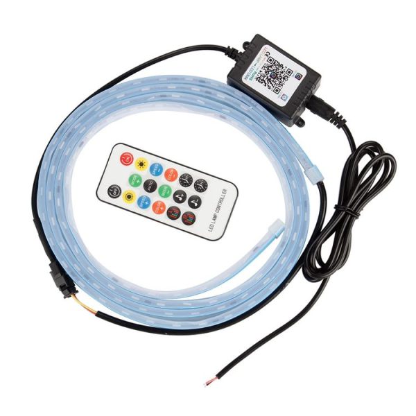 Car LED Streamer Decorative Hood Atmosphere Lights, Style: Remote Control+APP Colorful Light (1.8m) - Image 2