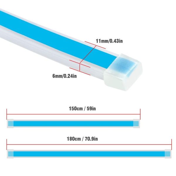 Car LED Streamer Decorative Hood Atmosphere Lights, Style: Remote Control+APP Colorful Light (1.8m) - Image 3