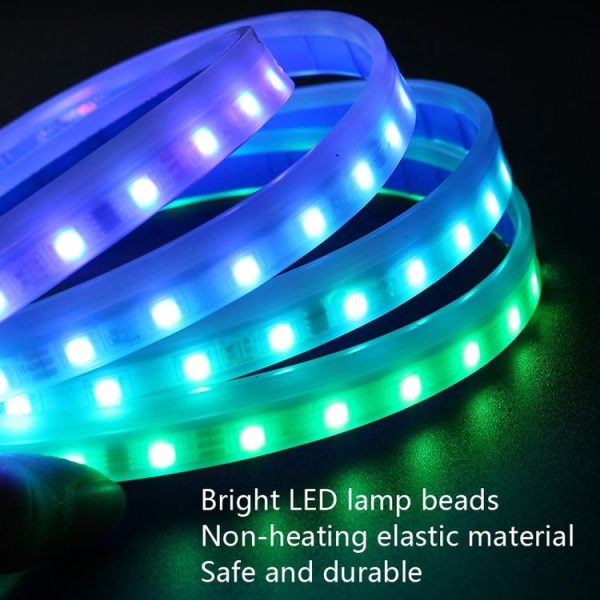 Car LED Streamer Decorative Hood Atmosphere Lights, Style: Remote Control+APP Colorful Light (1.8m) - Image 7