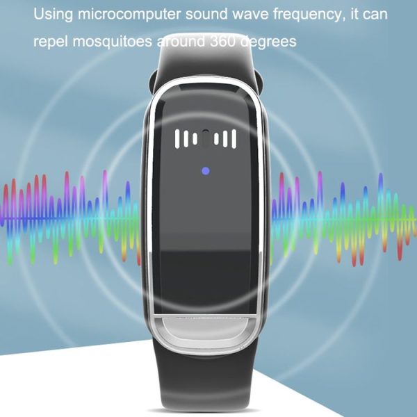 M70 Ultrasonic Mosquito Repellent Bracelet Outdoor Mosquito Repellent (Black) - Image 5