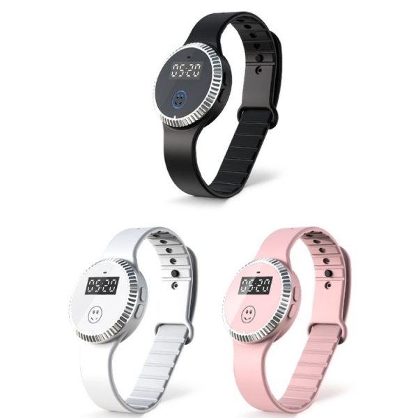 Q10 Outdoor Waterproof Silicone Smart Time Ultrasonic Mosquito Repellent Bracelet (White) - Image 2