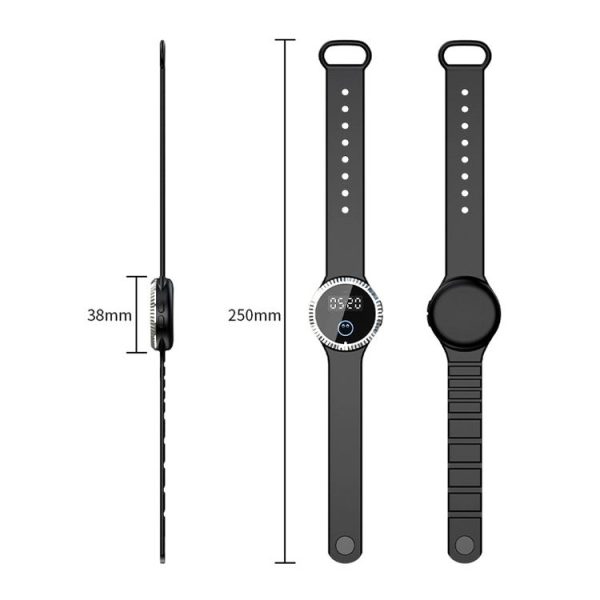 Q10 Outdoor Waterproof Silicone Smart Time Ultrasonic Mosquito Repellent Bracelet (White) - Image 3