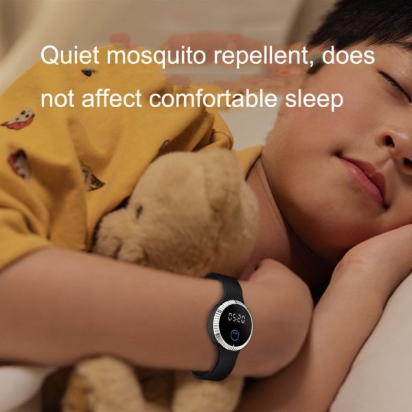 Q10 Outdoor Waterproof Silicone Smart Time Ultrasonic Mosquito Repellent Bracelet (White) - Image 6