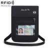 JunLeTu Multifunctional Messenger RFID Anti-Theft Passport Storage Bag (Black)
