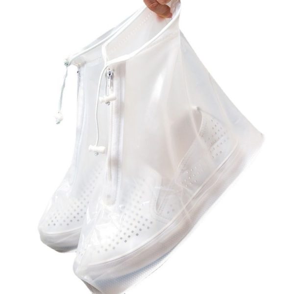 1 Pair Rainy Outdoor Anti-Skid Waterproof Shoe Cover Thickening Repetitive Use Shoe Cover S (White) - Image 2