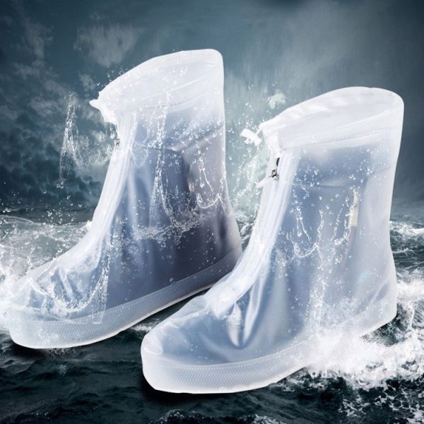1 Pair Rainy Outdoor Anti-Skid Waterproof Shoe Cover Thickening Repetitive Use Shoe Cover S (White) - Image 6