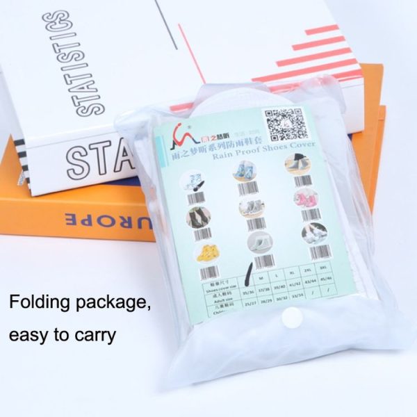 1 Pair Rainy Outdoor Anti-Skid Waterproof Shoe Cover Thickening Repetitive Use Shoe Cover S (White) - Image 7