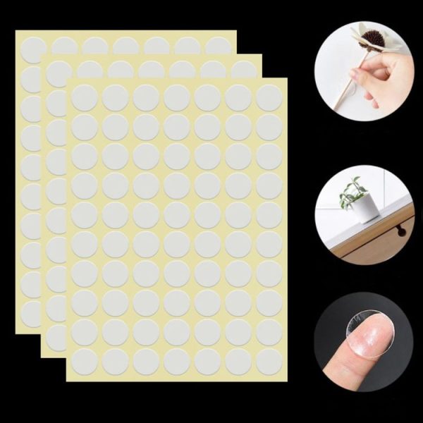 100pcs / sheet 6x0.5mm Round Transparent Double-Sided Adhesive Tape Waterproof Traceless Acrylic Glue