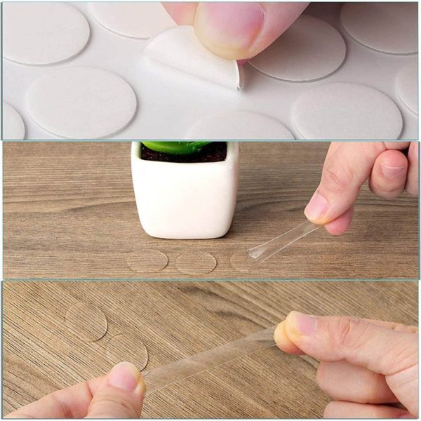 100pcs / sheet 6x0.5mm Round Transparent Double-Sided Adhesive Tape Waterproof Traceless Acrylic Glue - Image 5