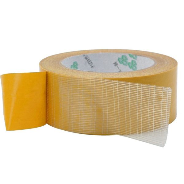 15mmx50 m Double-sided Fiberglass Grid Sticky Adhesive Fiber Transparent Mesh Tape - Image 2