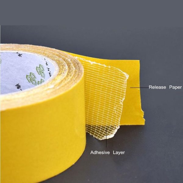 15mmx50 m Double-sided Fiberglass Grid Sticky Adhesive Fiber Transparent Mesh Tape - Image 4