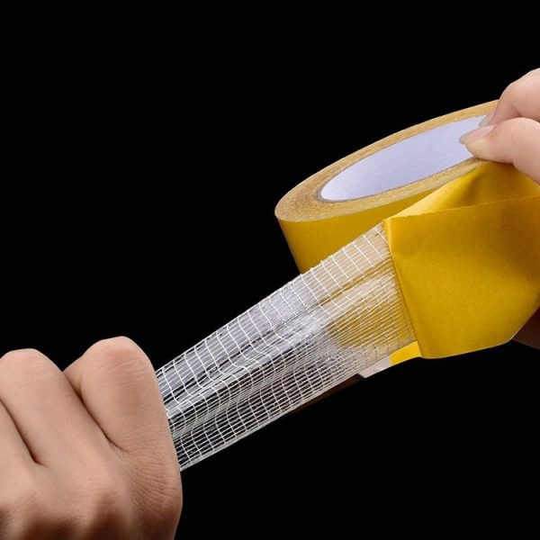 15mmx50 m Double-sided Fiberglass Grid Sticky Adhesive Fiber Transparent Mesh Tape - Image 5