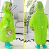 Large Hat Brim Cartoon Print Children Raincoat with Schoolbag Seat, Size: XXL (Green) - Image 2