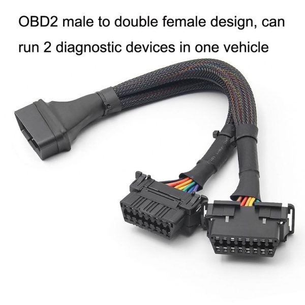 2 In 1 16PIN Car OBD Elbow Extension Cable Converted Cable - Image 4