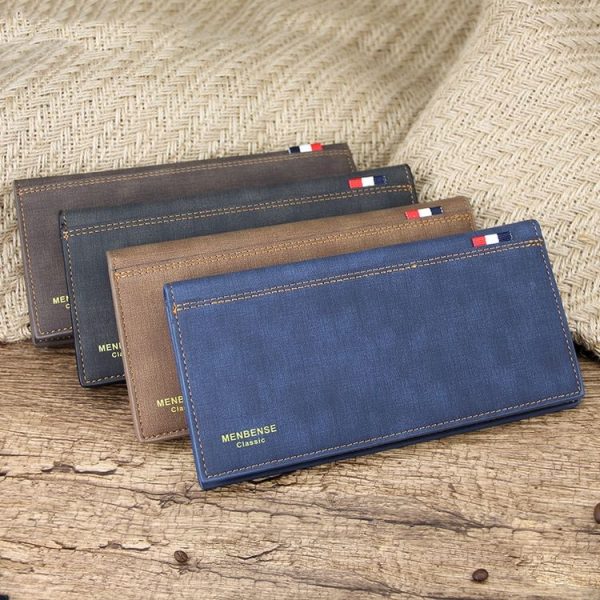 MenBense Matt Male Wallet Long Fashion Large Capacity Male Wallet (Dark Brown) - Image 3