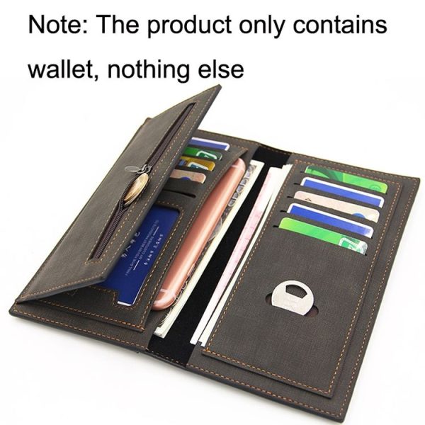 MenBense Matt Male Wallet Long Fashion Large Capacity Male Wallet (Dark Brown) - Image 5