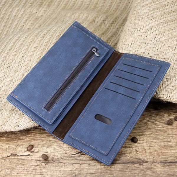 MenBense Matt Male Wallet Long Fashion Large Capacity Male Wallet (Dark Brown) - Image 7